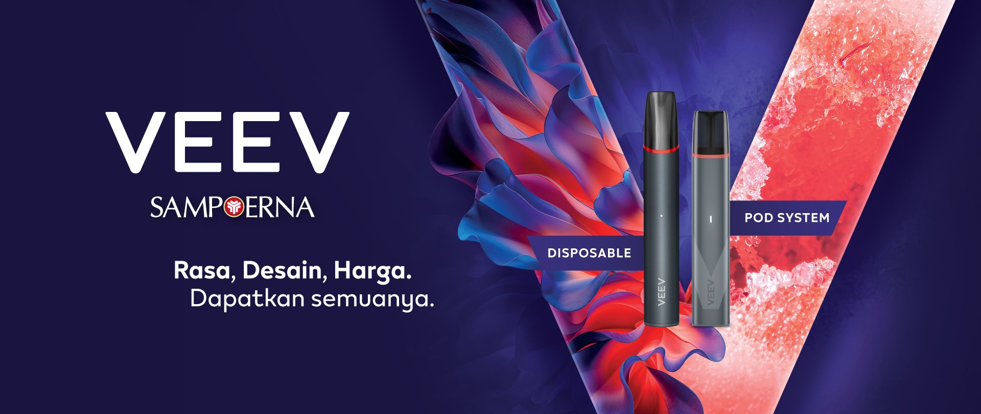 Varian Rasa Baru VEEV Vape Pod dan Disposable