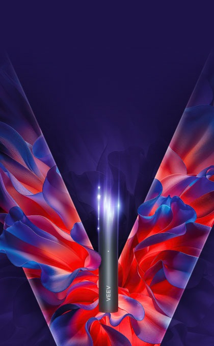 VEEV NOW ULTRA banner with one device and VEEV logo in red and purple colours