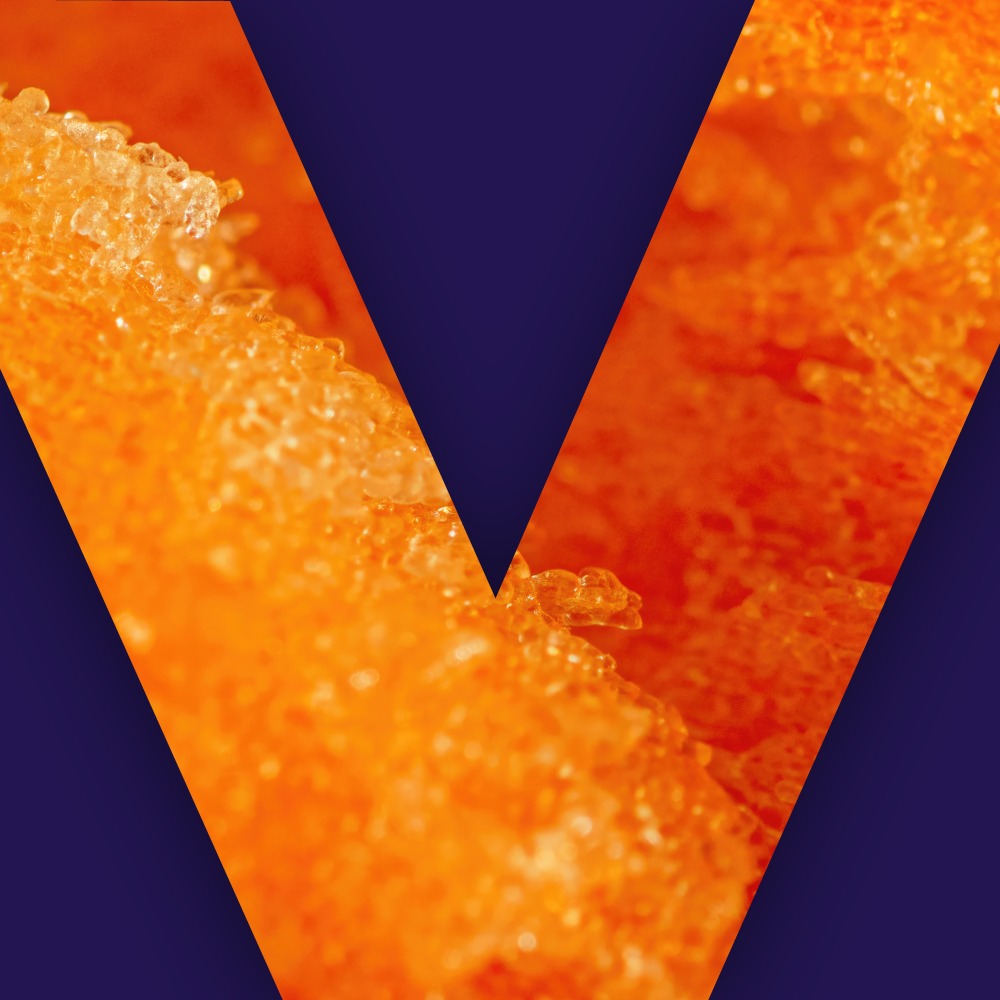 VEEV ONE Peach pod banner with VEEV logo in the back