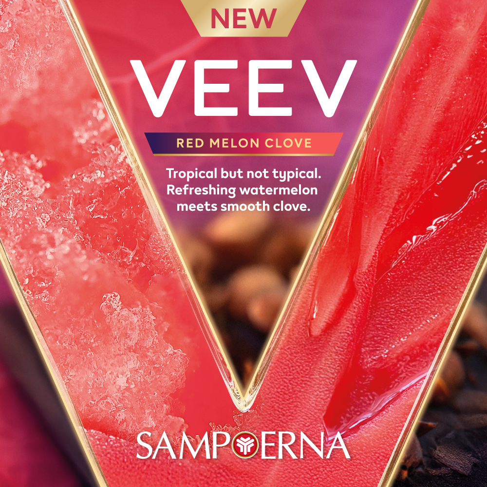 Varian rasa vape baru VEEV Red Melon Clove, perpaduan semangka dan aroma cengkeh