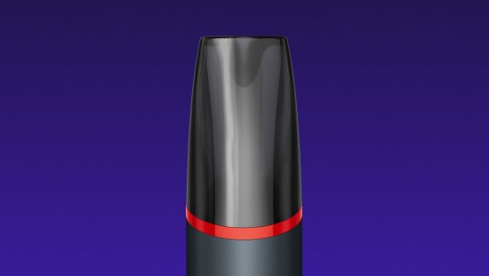 Close up of VEEV NOW ULTRA Strawberry disposable vape mouthpiece